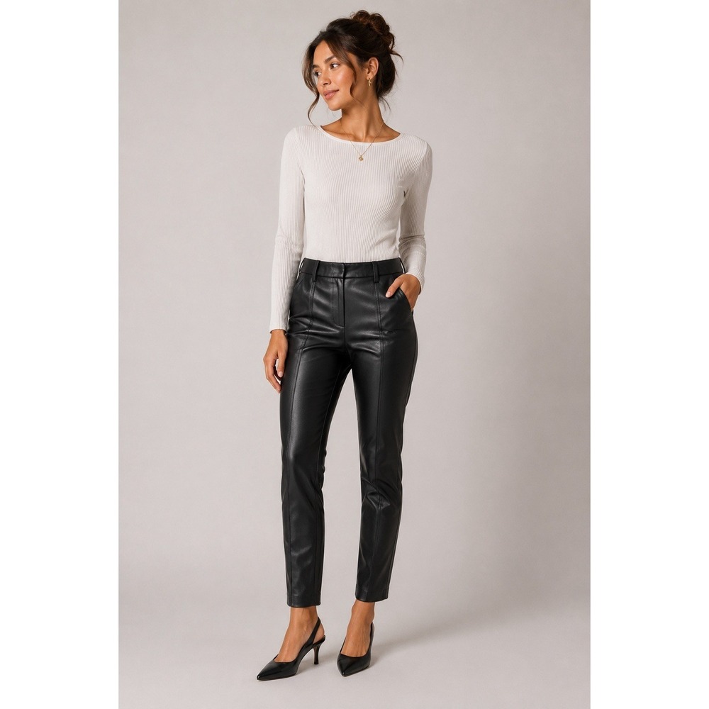 Jason Wu Faux Leather Skinny Pants Sleek Night Out Chic Black L